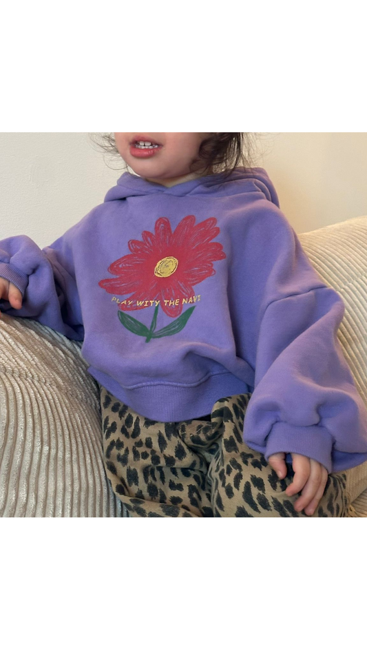 Cropped Hoodie Flower