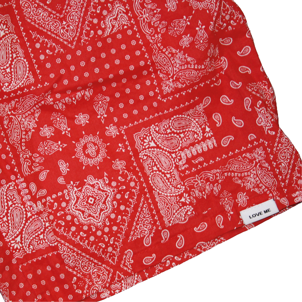 Paisley Shorts Red