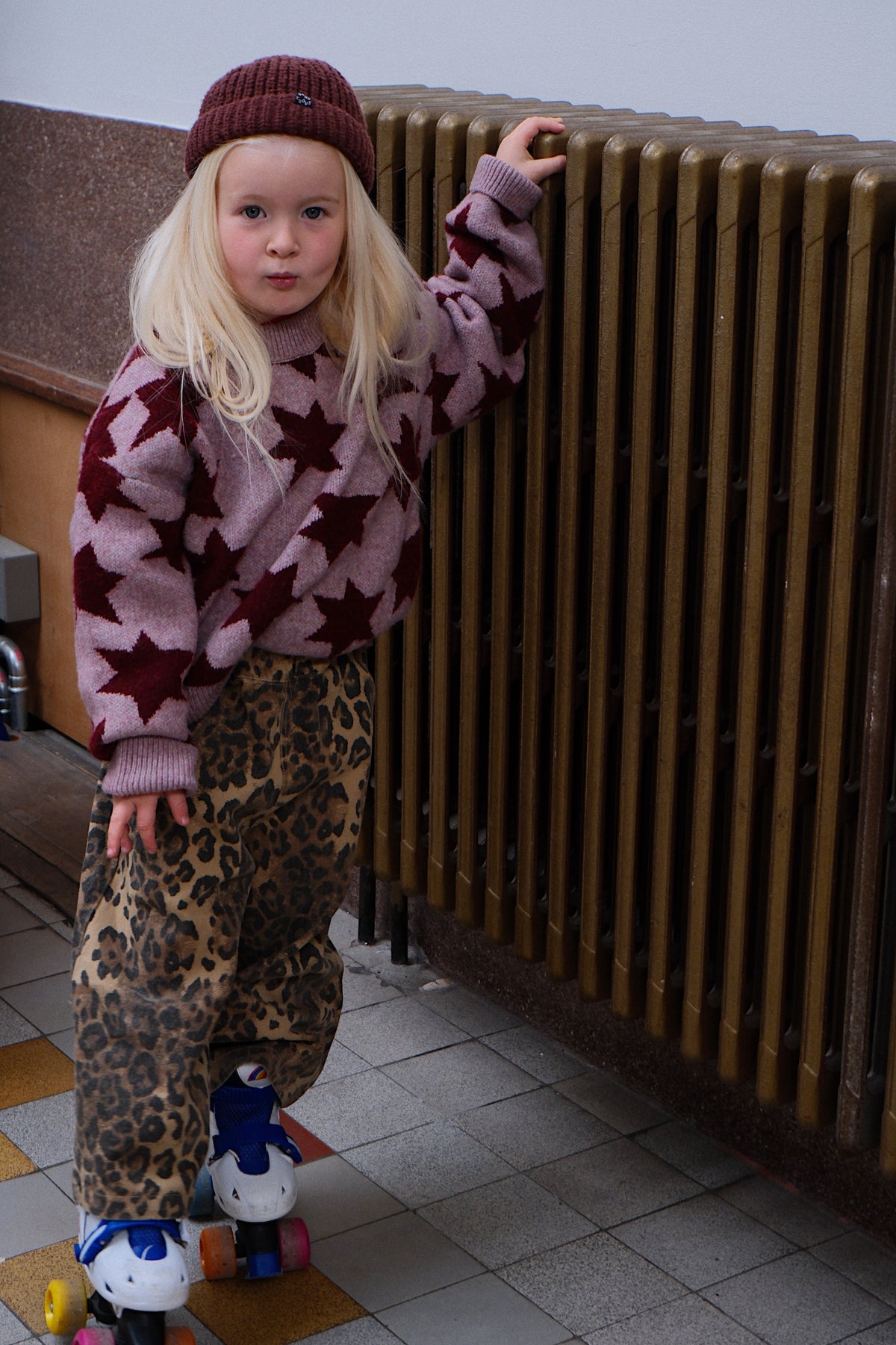 Knitted Sweater Stars Pink