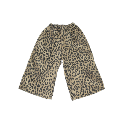 Wide Leg Leopard Trousers