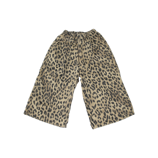 Wide Leg Leopard Trousers