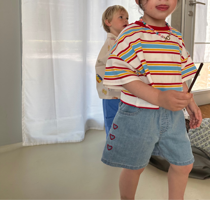 Cropped T-shirt Striped Multi