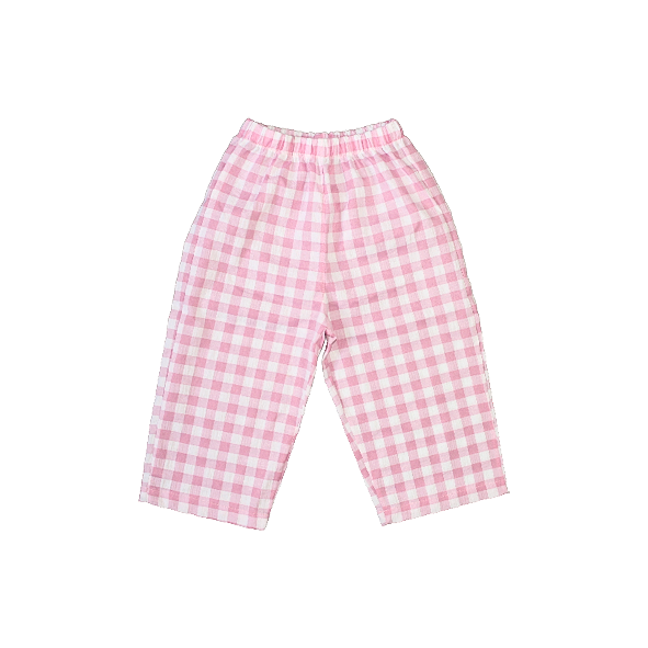 Checked Trousers Pink