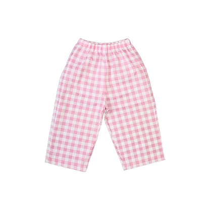Checked Trousers Pink