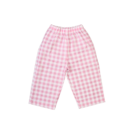 Checked Trousers Pink