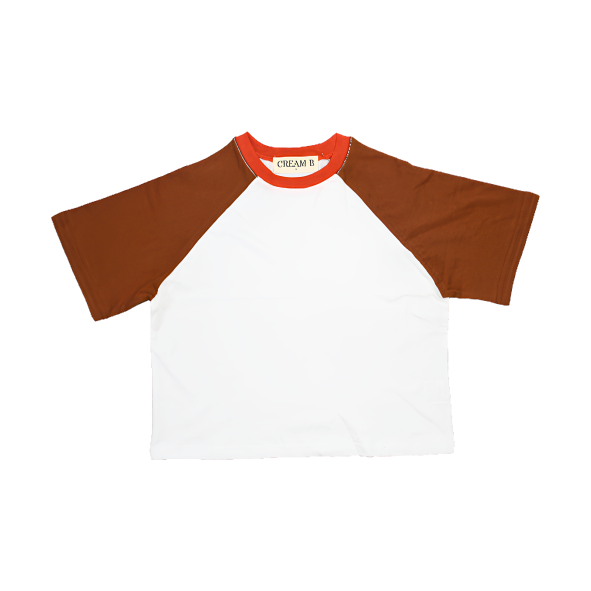 Raglan Tee Brown/Red