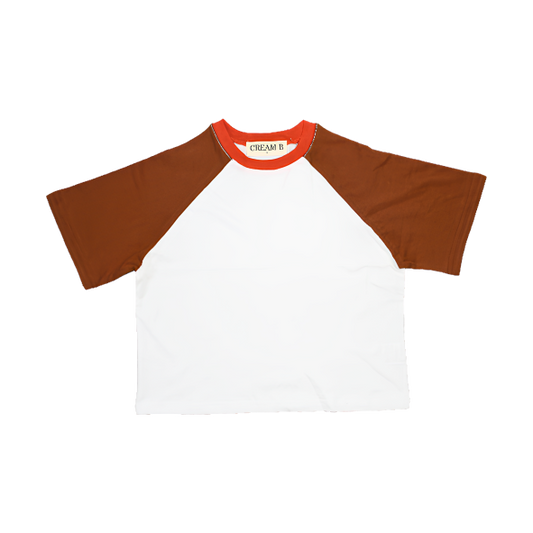Raglan Tee Brown/Red