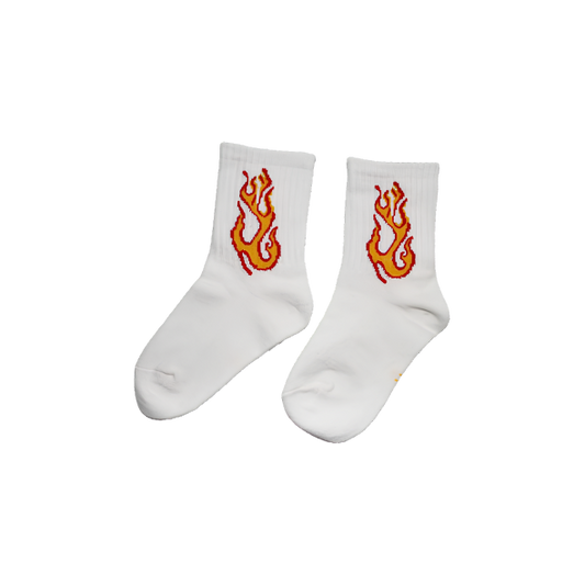 Flame Socks White/Yellow