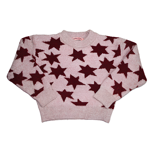 Knitted Sweater Stars Pink