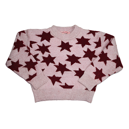 Knitted Sweater Stars Pink