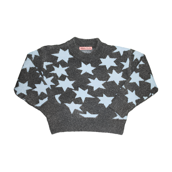 Knitted Sweater Stars Blue