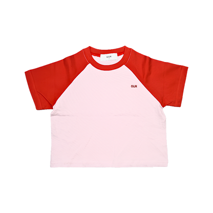 Raglan Tee Pink/Red
