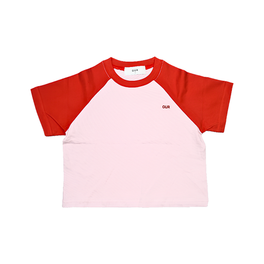 Raglan Tee Pink/Red