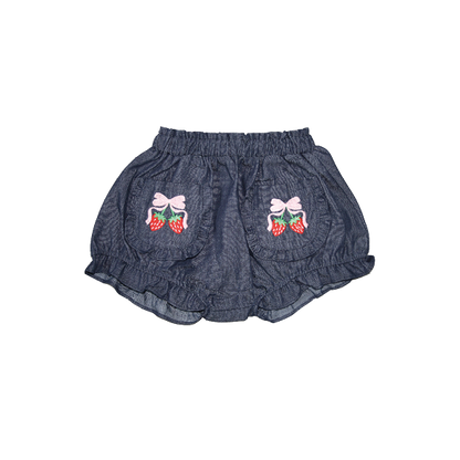 Denim Frilled Shorts