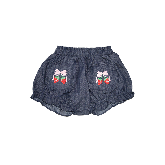 Denim Frilled Shorts