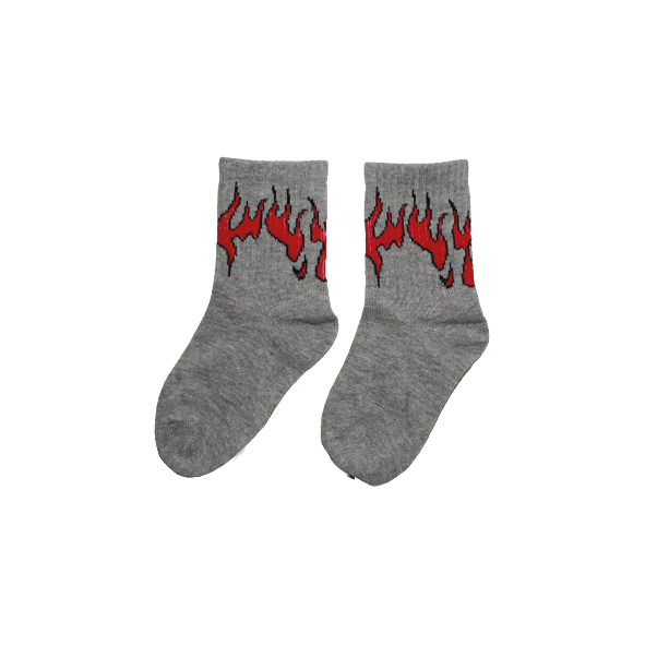 Flame Socks Grey/Red