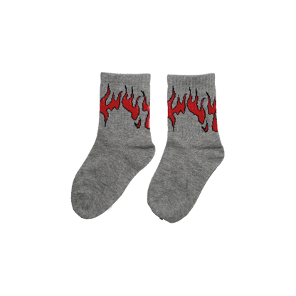 Flame Socks Grey/Red