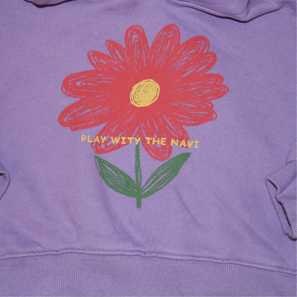 Cropped Hoodie Flower