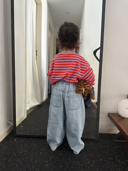 Pleated Barrel Jeans