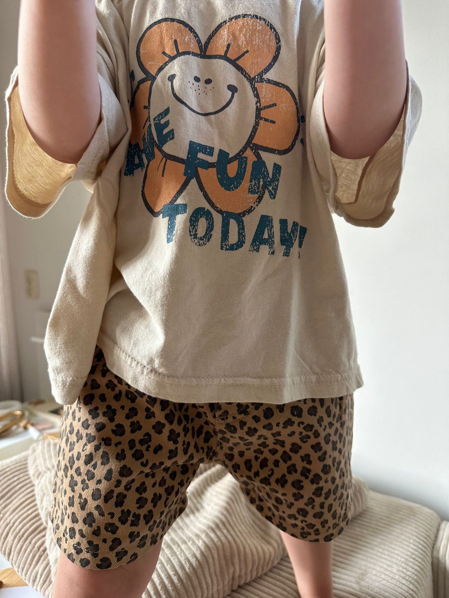 Leopard Denim Shorts