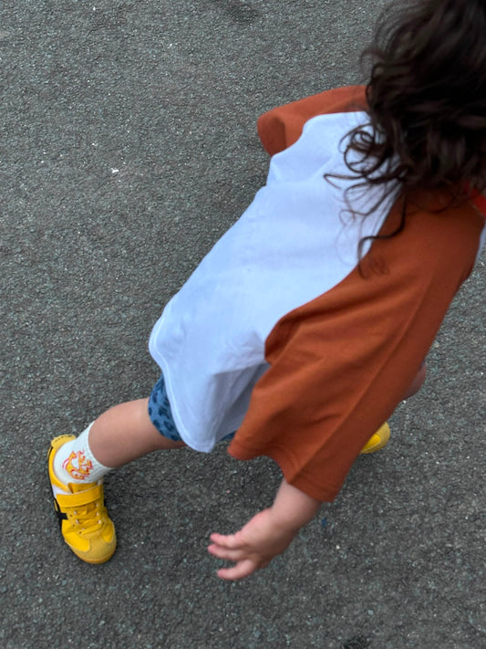 Raglan Tee Brown/Red