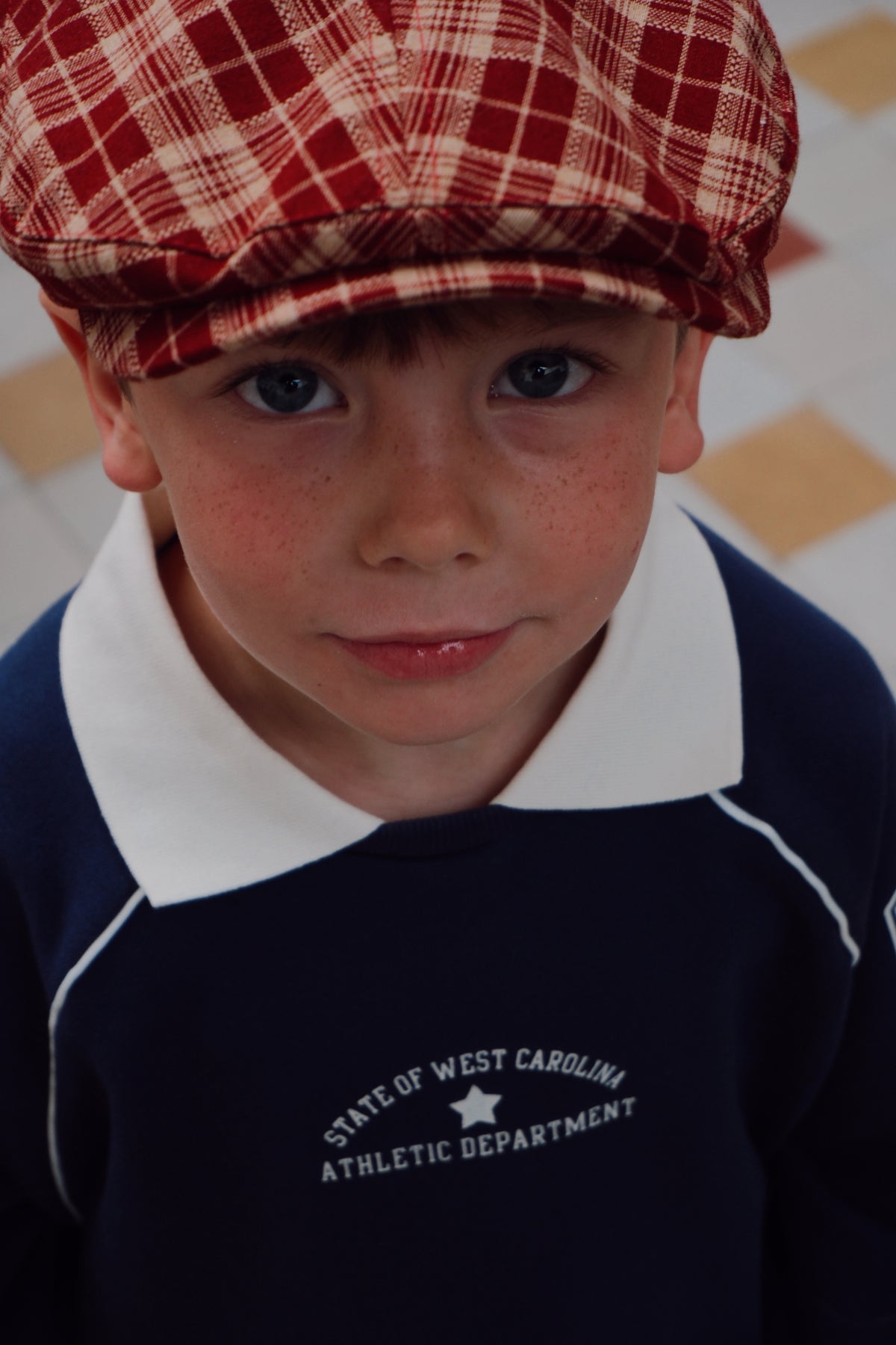 Cap Checked Red
