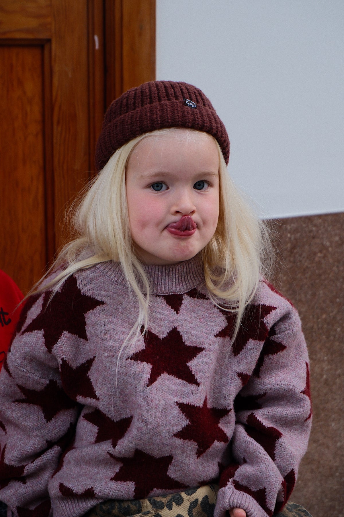 Knitted Sweater Stars Pink