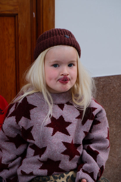 Knitted Sweater Stars Pink